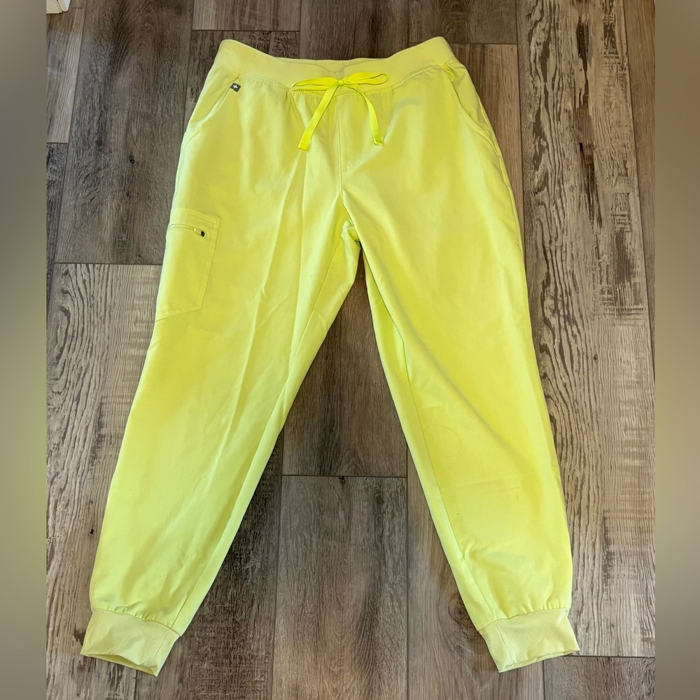 FIGS Neon Yellow Zamora Scrub Pants